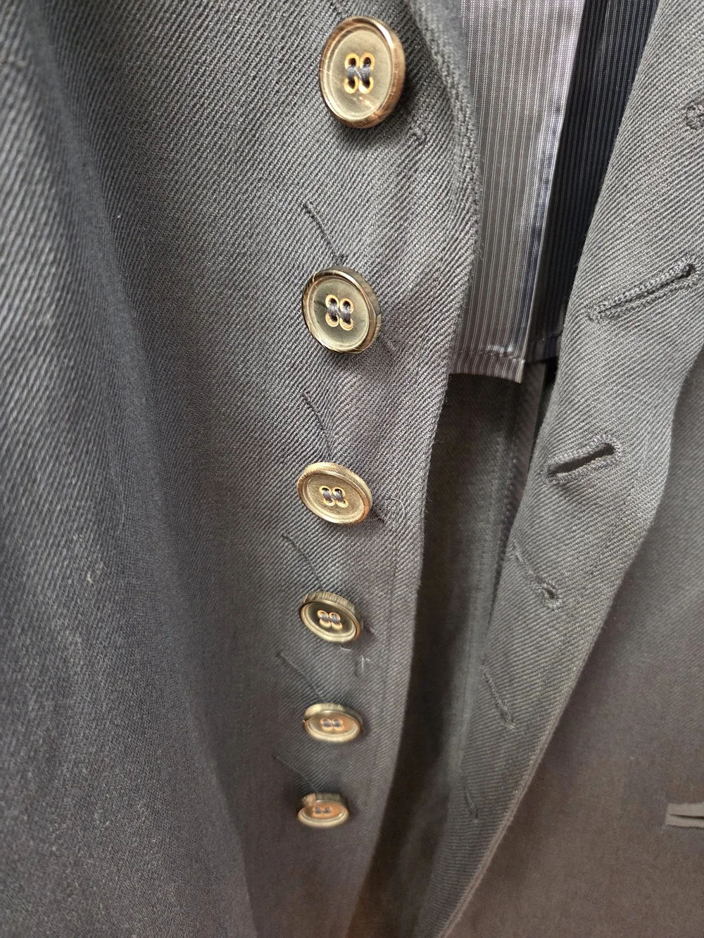 John Varvatos Men’s Navy Blue Button Up Linen/Wool Blend Woodward Jacket 52EU